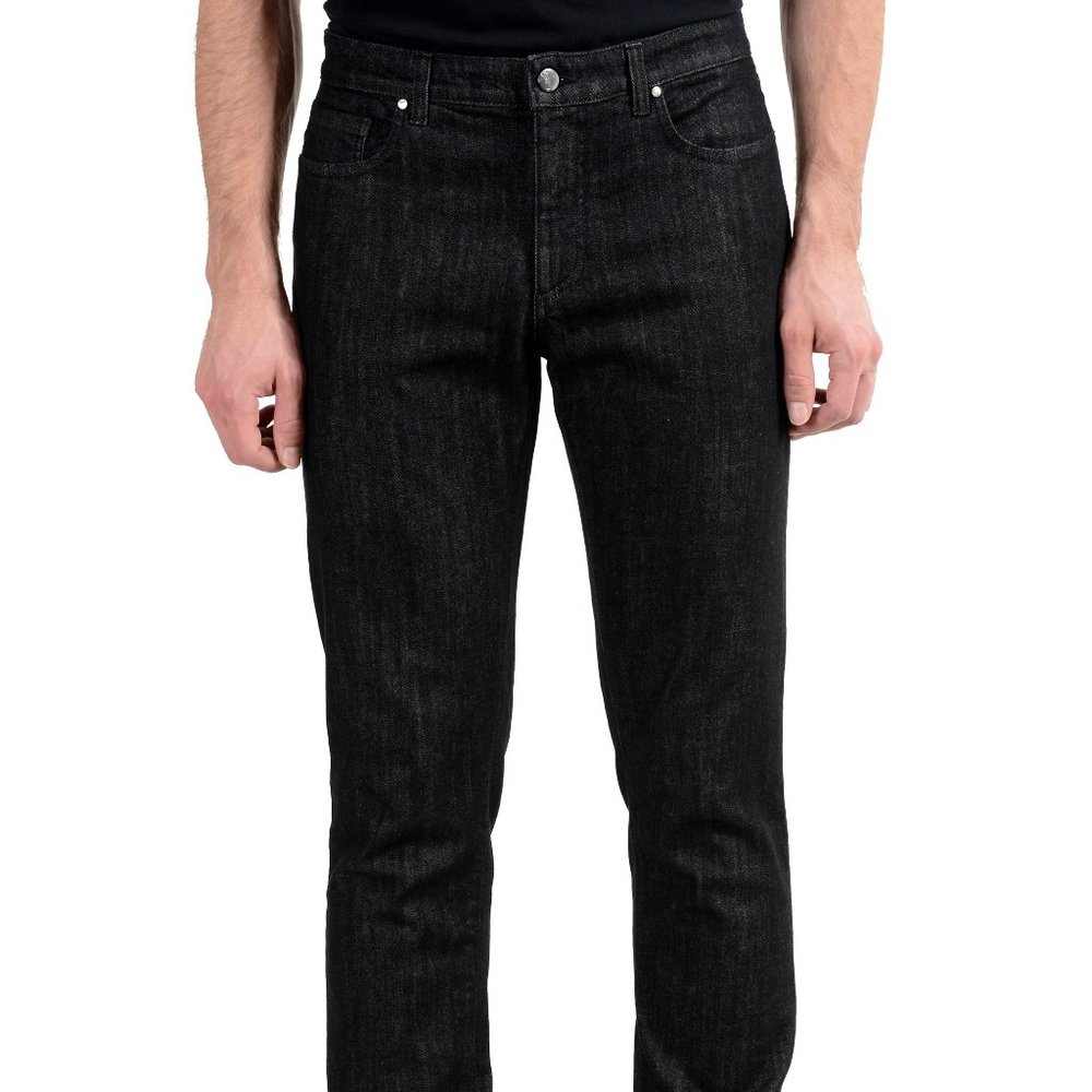 Versace Collection Men's Dark Gray Stretch Jeans